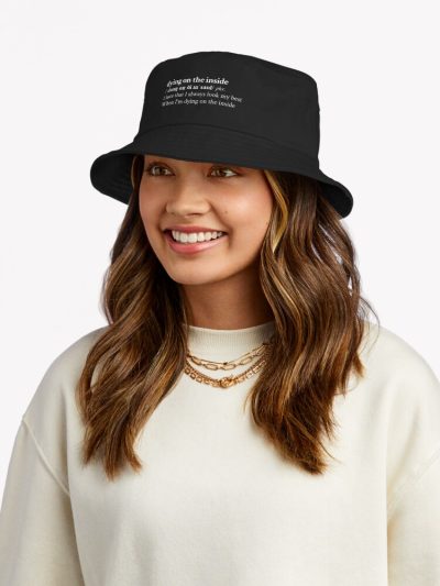 Nessa Barrett Aesthetic Quote Lyrics Motivational Black Bucket Hat Official Nessa Barrett Merch