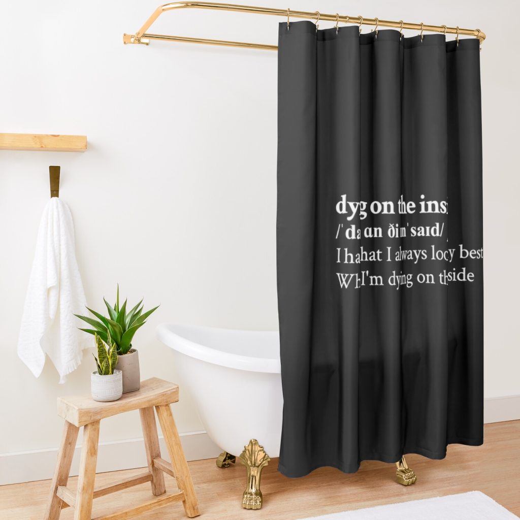 Nessa Barrett Aesthetic Quote Lyrics Motivational Black Shower Curtain Official Nessa Barrett Merch