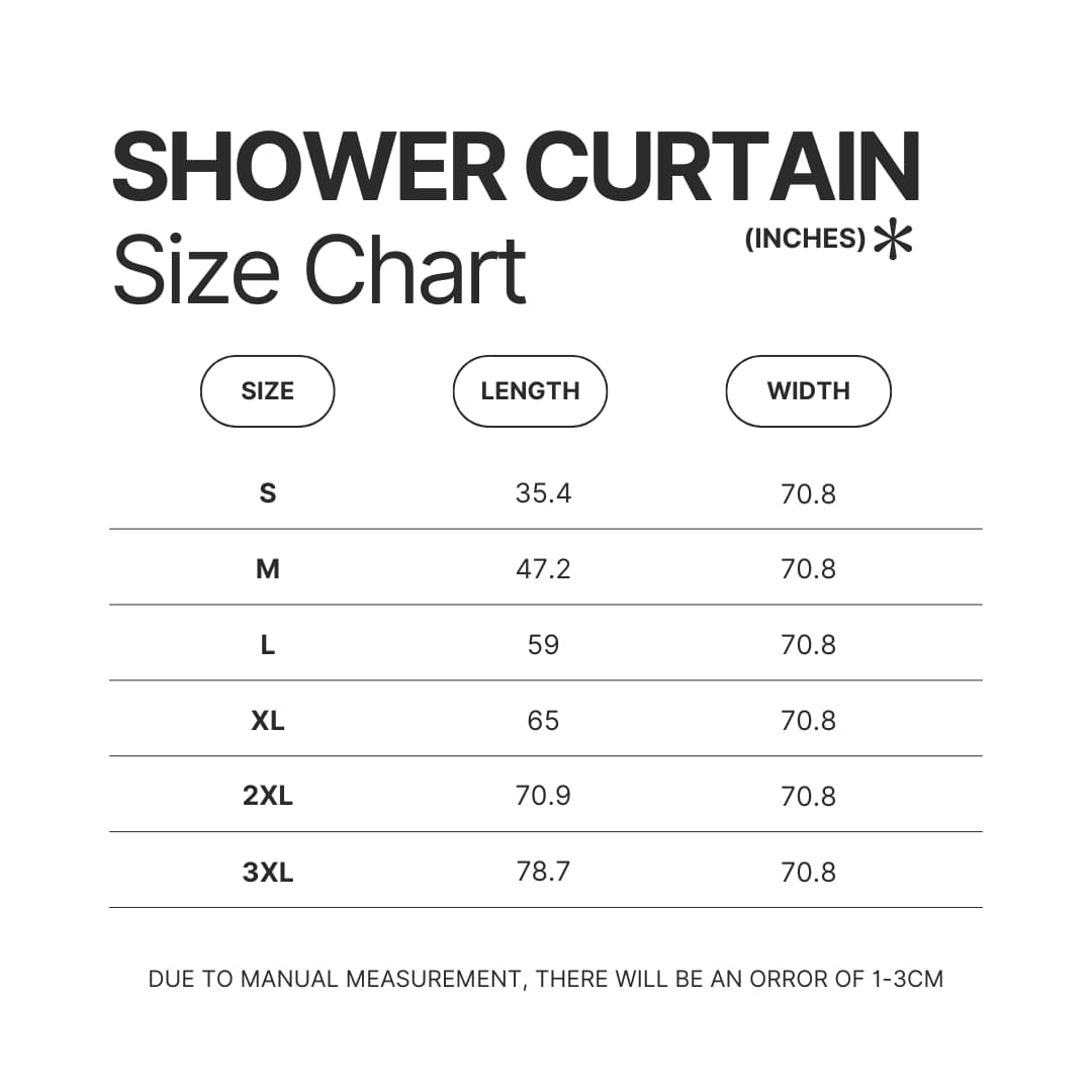 Shower Curtain Size Chart - Nessa Barrett Shop